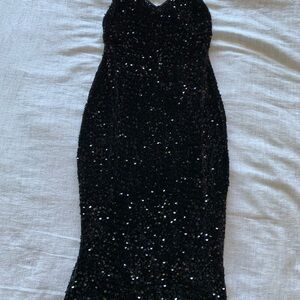 Elegant Black Sequin Dress